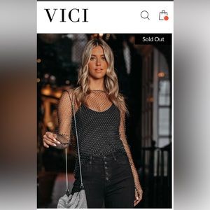 Vici Dolls Endless Rose Crystal Rhinestone top SOLD OUT! NWT M